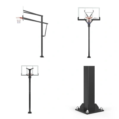 Баскетбольная стойка стационарная UNIX Line B-Stand-TG PRO 72"x42" (180 х 105 см) R45 H230-305 см