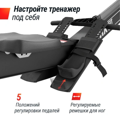 Гребной тренажер UNIX Fit Air аэромагнитный / Magnetic Rower-X черный