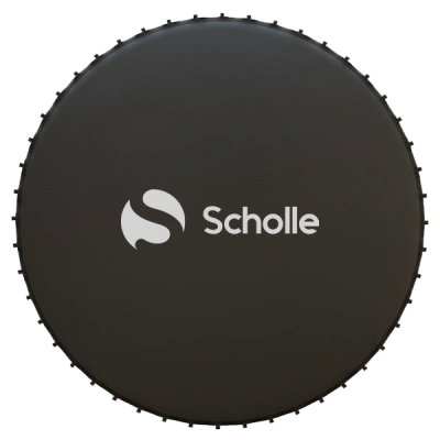 Батут каркасный 300см, SCHOLLE, с защитной сеткой и лестницей, 10фут, красный/синий